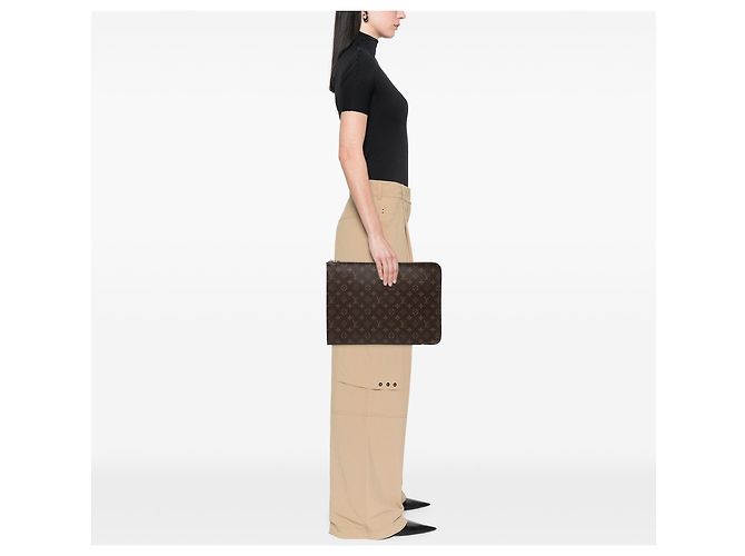 Louis Vuitton Poche Documents Portfolio Monogram Marrone - vista 6