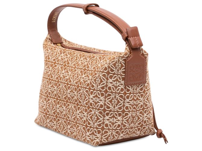 LOEWE Borsa Cubi in tela Anagram marrone Small - vista 2