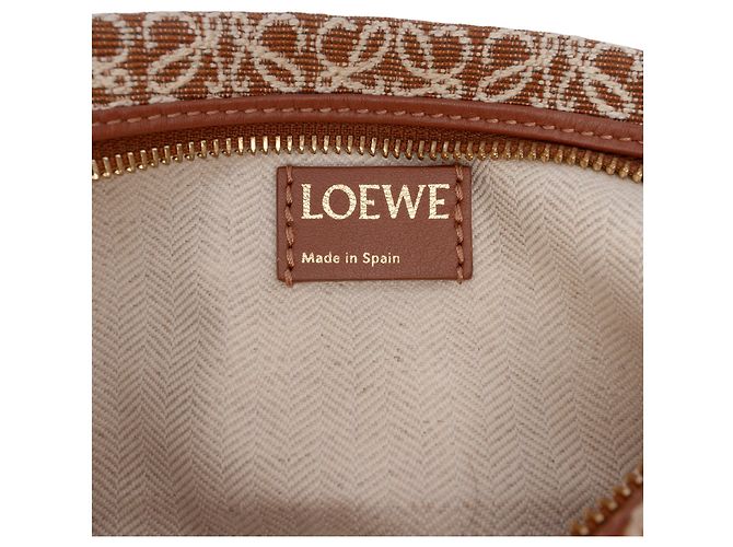 LOEWE Borsa Cubi in tela Anagram marrone Small - vista 5