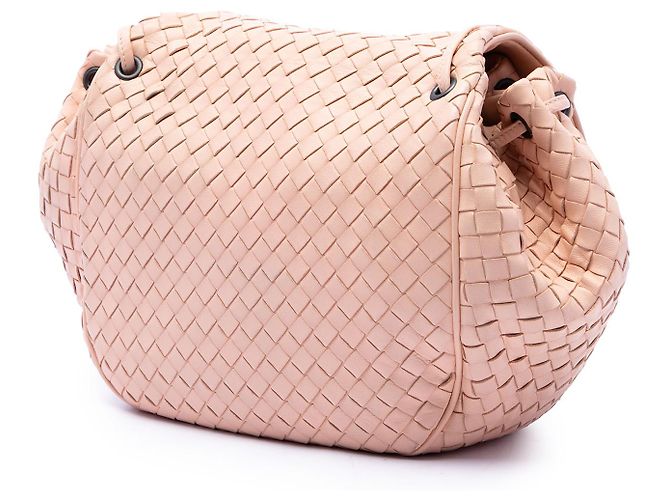 Bottega Veneta Borsa a tracolla con patta in nappa Intrecciato rosa - vista 2