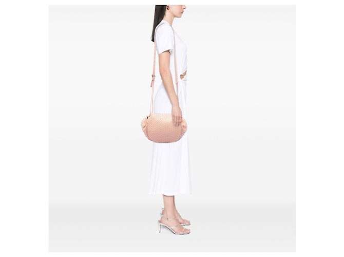 Bottega Veneta Borsa a tracolla con patta in nappa Intrecciato rosa - vista 6