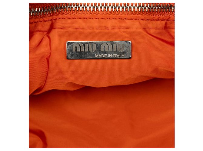 Borsa a tracolla Miu Miu in pelle granulata arancione - vista 5