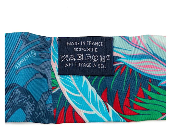 Hermès Blue Cheval Phoenix Seidentuch Twilly Blau Hellblau - Ansicht 4