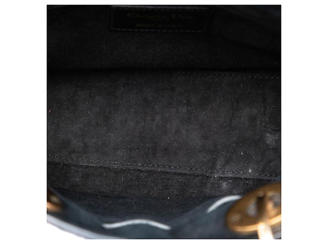 Dior Black Small Crinkled Patent Cannage My ABCDior Lady Dior Nero - vista 4