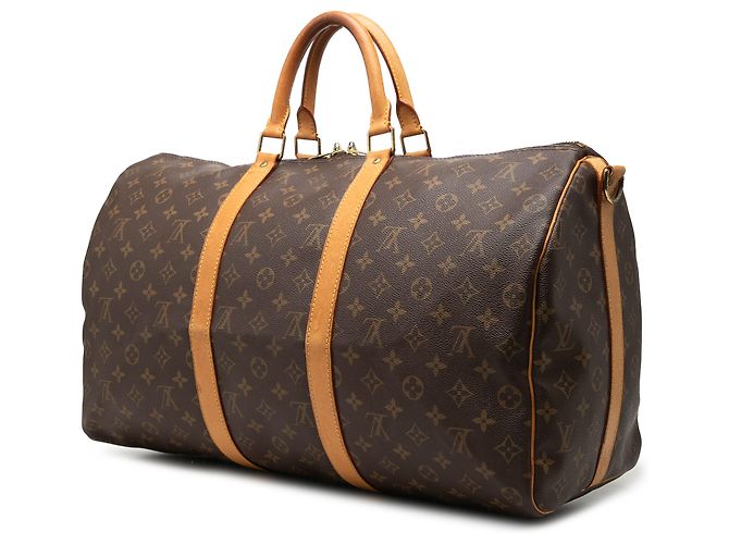Louis Vuitton Marrone Monogram Keepall Bandouliere 50 - vista 2
