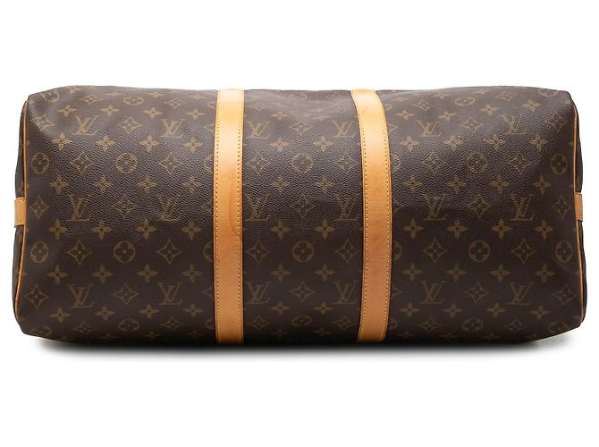 Louis Vuitton Marrone Monogram Keepall Bandouliere 50 - vista 3