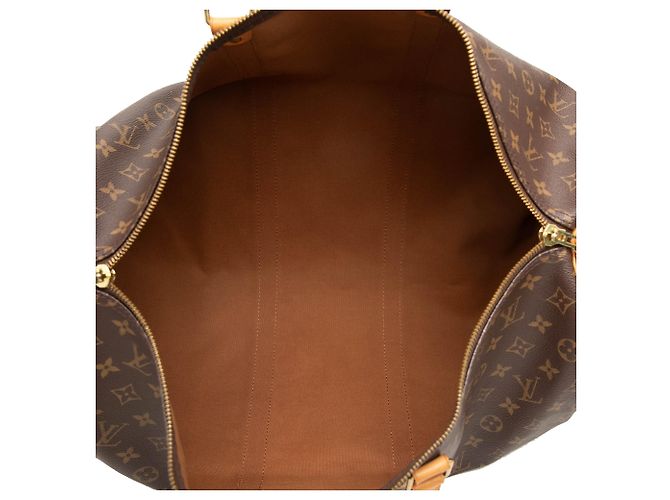 Louis Vuitton Marrone Monogram Keepall Bandouliere 50 - vista 4
