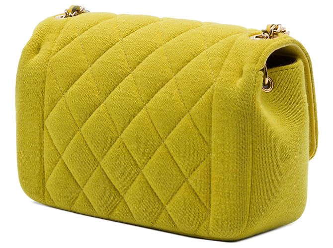 Chanel Yellow Mini Jersey Chic With Me Flap Giallo - vista 2