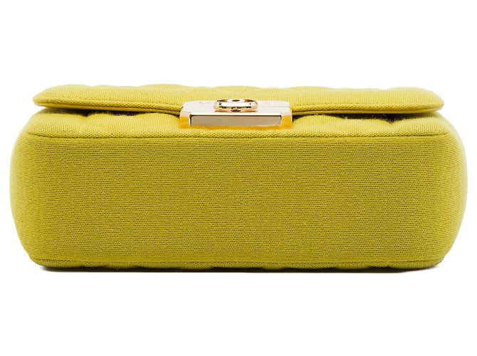 Chanel Yellow Mini Jersey Chic With Me Flap Giallo - vista 3