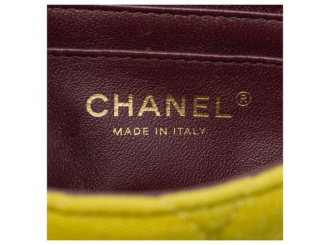 Chanel Yellow Mini Jersey Chic With Me Flap Giallo - vista 5