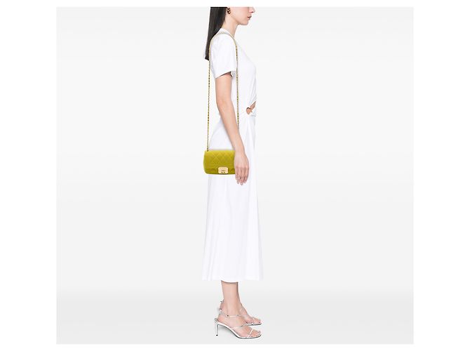 Chanel Yellow Mini Jersey Chic With Me Flap Giallo - vista 6
