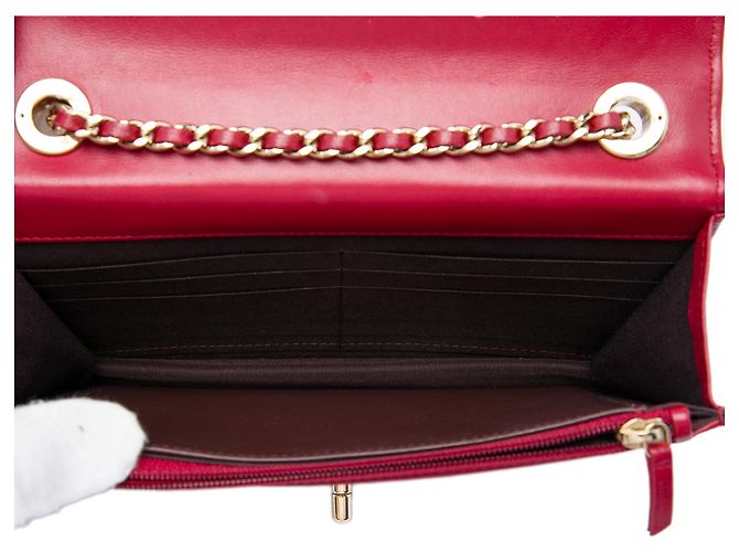 Chanel Red gestepptes Lammleder Trendy CC Wallet On Chain Rot - Ansicht 4