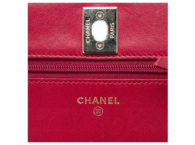 Chanel Red gestepptes Lammleder Trendy CC Wallet On Chain Rot - Ansicht 5