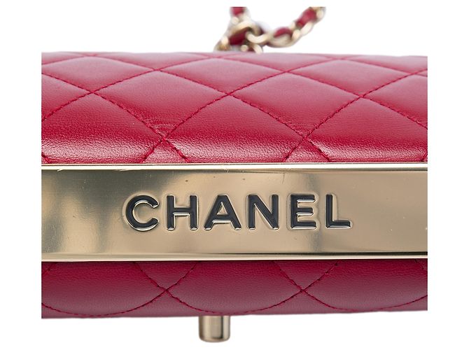 Chanel Red gestepptes Lammleder Trendy CC Wallet On Chain Rot - Ansicht 6