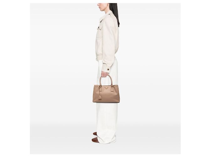 Borsa Prada Brown Large Saffiano Lux Galleria Marrone Carne - vista 6