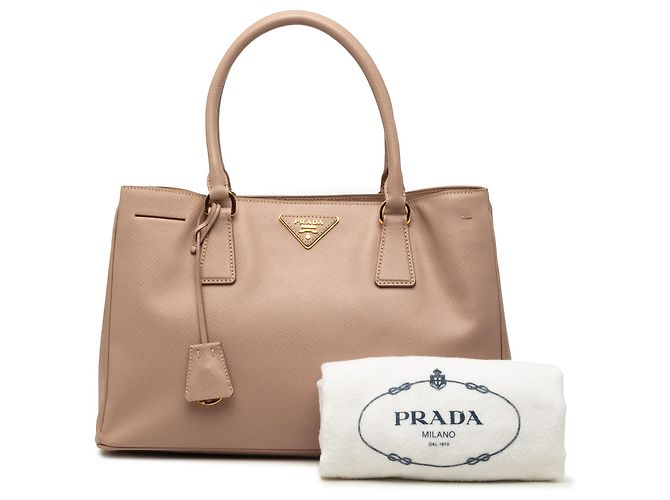Borsa Prada Brown Large Saffiano Lux Galleria Marrone Carne - vista 7