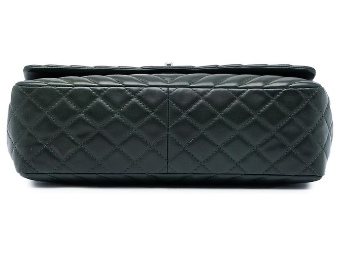 Chanel Green CC Chevron Lambskin Single Flap Verde Verde scuro - vista 3