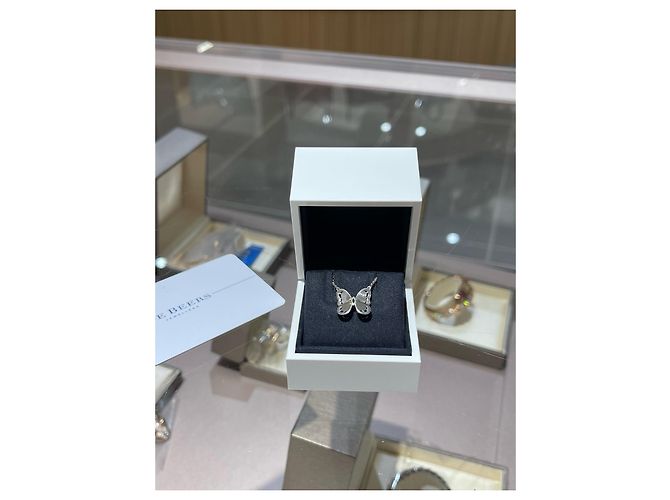 Collana Butterfly in Diamante De Beers Argento - vista 3