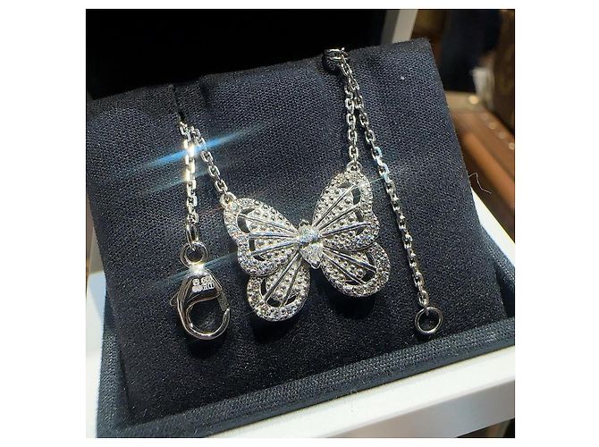 Collana Butterfly in Diamante De Beers Argento - vista 6