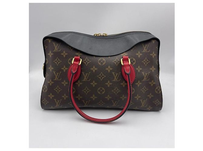 Borsa a tracolla Louis Vuitton Tuileries Besace Color Block Marrone Nero Rosso - vista 2