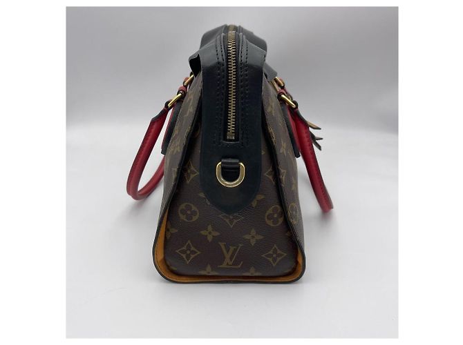 Borsa a tracolla Louis Vuitton Tuileries Besace Color Block Marrone Nero Rosso - vista 4