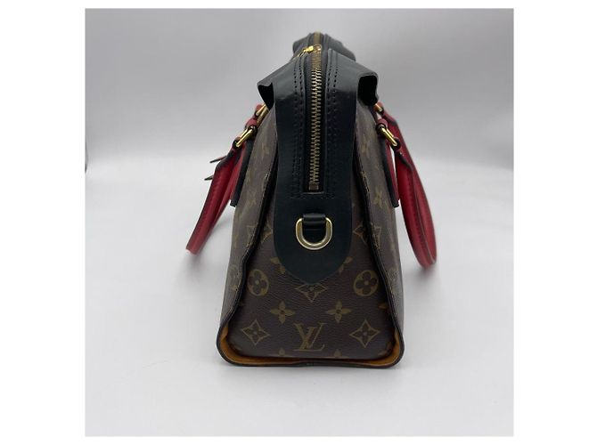 Borsa a tracolla Louis Vuitton Tuileries Besace Color Block Marrone Nero Rosso - vista 5