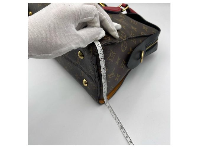 Borsa a tracolla Louis Vuitton Tuileries Besace Color Block Marrone Nero Rosso - vista 7