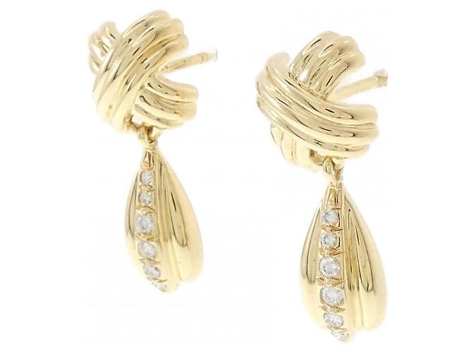 Tiffany & Co Orecchini pendenti Tiffany in oro giallo 18K con diamanti - vista 2