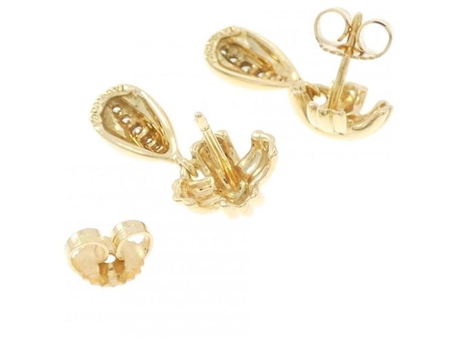 Tiffany & Co Orecchini pendenti Tiffany in oro giallo 18K con diamanti - vista 3