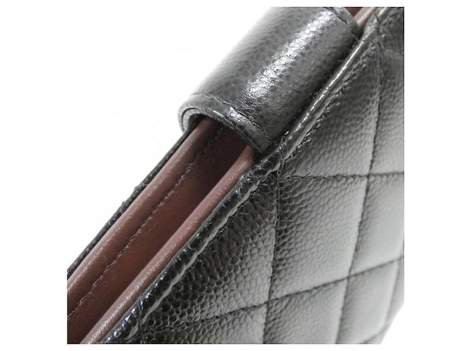 Cartera larga de piel de becerro granulada negra Chanel Negro - vista 3