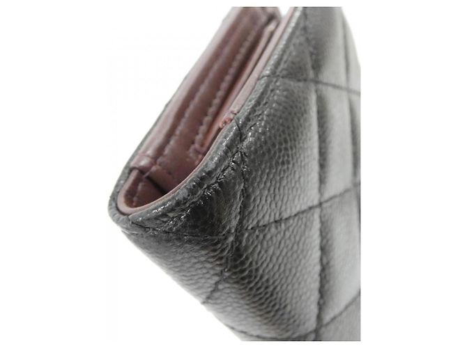 Cartera larga de piel de becerro granulada negra Chanel Negro - vista 4
