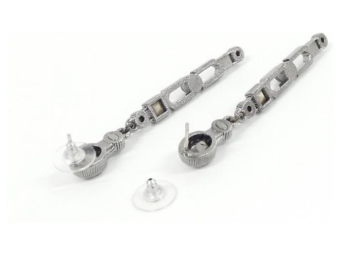 Orecchini a lobo Chanel Gray and Silver Marrone Argento - vista 4