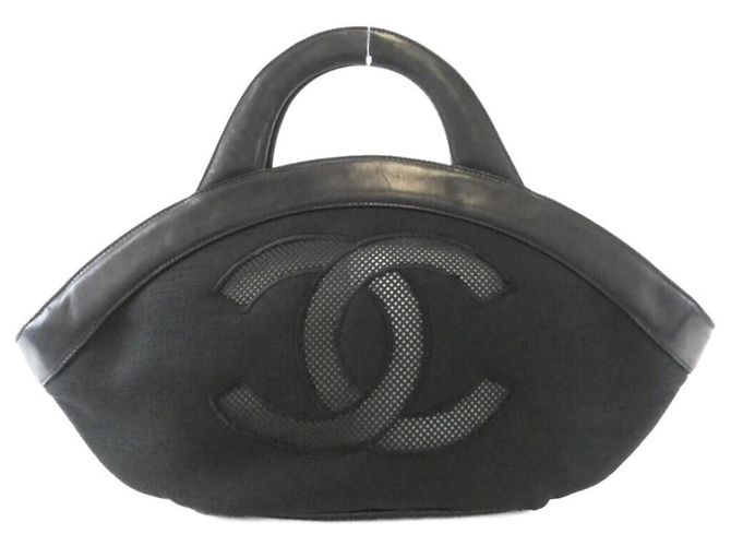 Borsa Chanel nera in pelle e tela Nero - vista 2