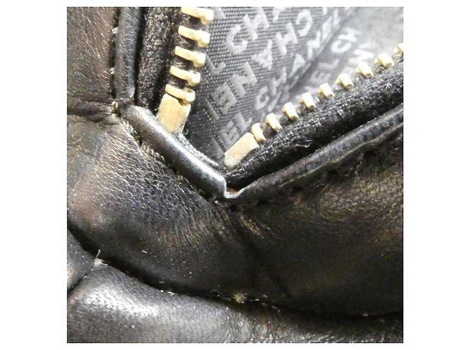 Borsa Chanel nera in pelle e tela Nero - vista 7