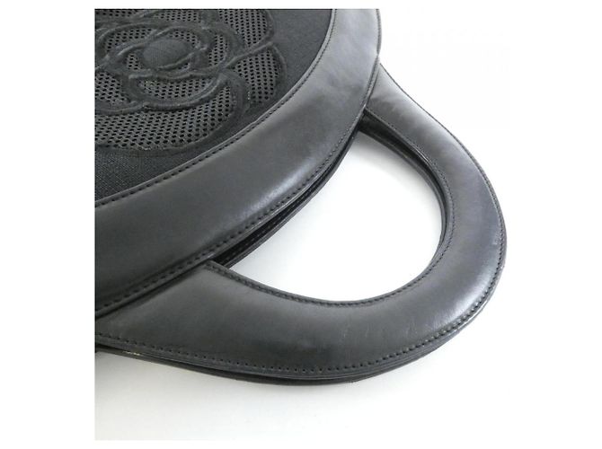 Borsa Chanel nera in pelle e tela Nero - vista 8