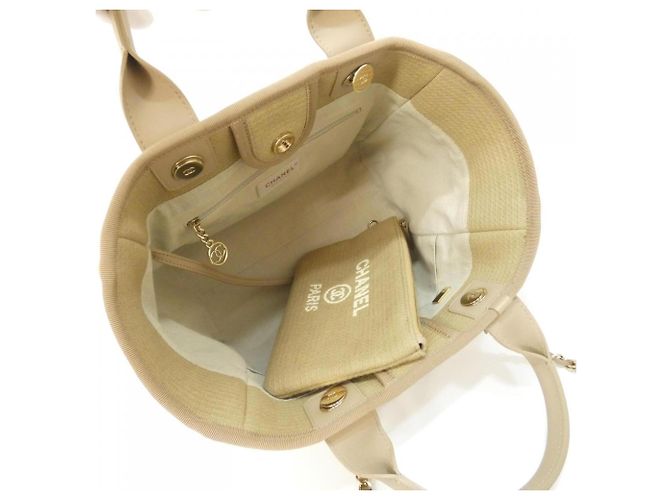Borsa Chanel Deauville Line AS3257 Beige - vista 5