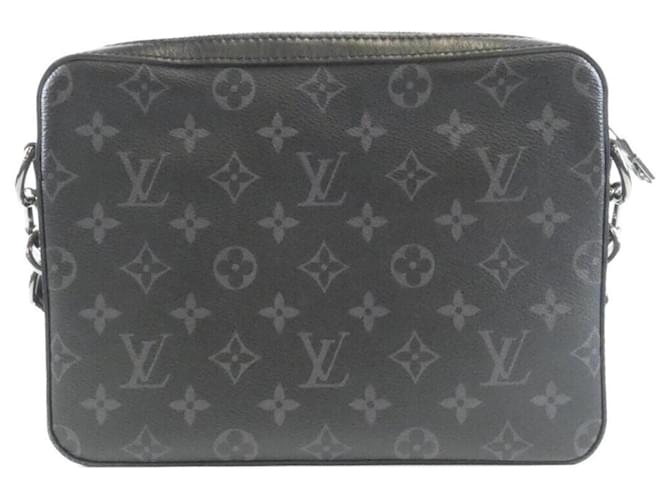 Borsa a tracolla Louis Vuitton Monogram Eclipse Reverse Trio Messenger Nero Grigio - vista 2