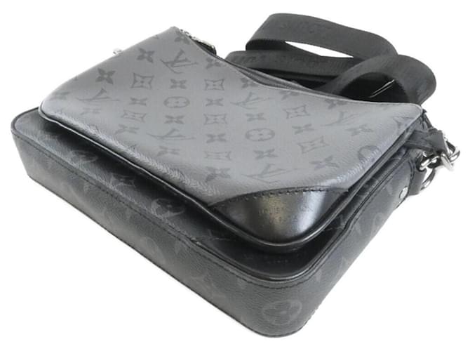 Borsa a tracolla Louis Vuitton Monogram Eclipse Reverse Trio Messenger Nero Grigio - vista 3
