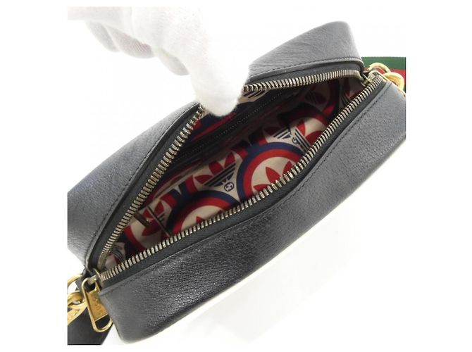 Borsa a tracolla in pelle bianco e nero Gucci - vista 6