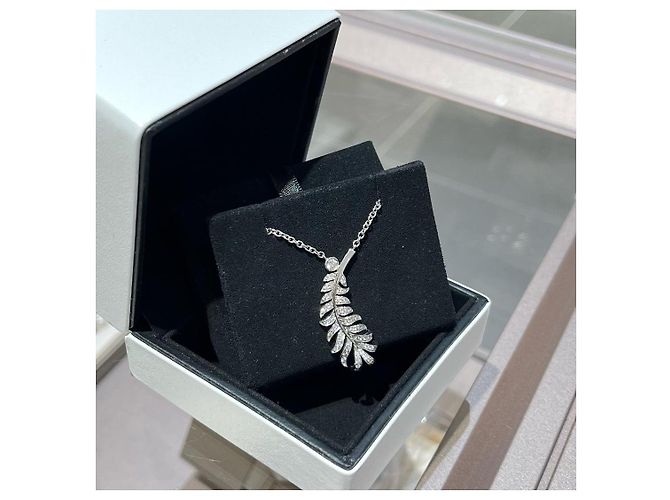 Collana Plume Chanel Fine Jewelry Bianco Silver hardware - vista 4