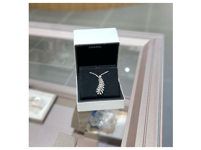 Collana Plume Chanel Fine Jewelry Bianco Silver hardware - vista 5