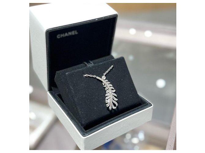 Collana Plume Chanel Fine Jewelry Bianco Silver hardware - vista 7
