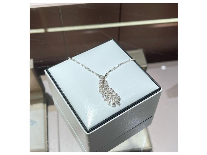 Collana Plume Chanel Fine Jewelry Bianco Silver hardware - vista 8