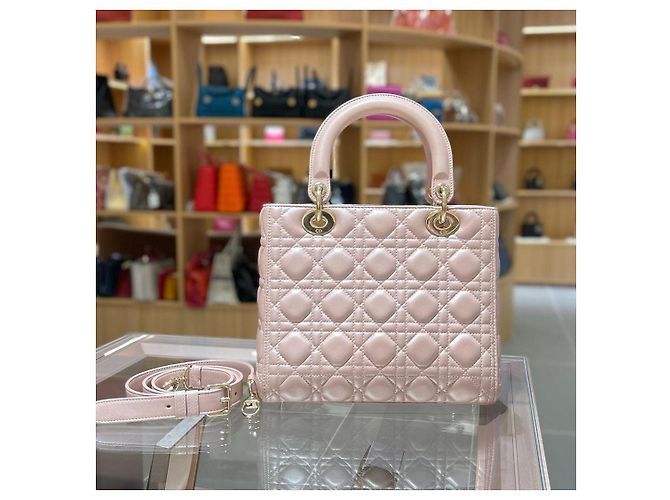Borsa in pelle di pecora Dior Rosa - vista 2