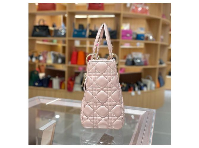 Borsa in pelle di pecora Dior Rosa - vista 3
