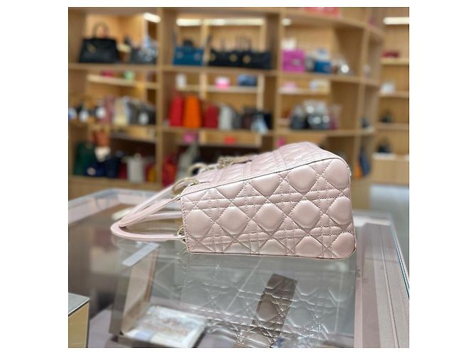Borsa in pelle di pecora Dior Rosa - vista 4