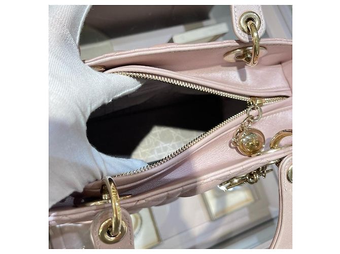 Borsa in pelle di pecora Dior Rosa - vista 8