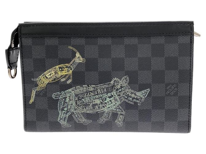 Borsa a tracolla Louis Vuitton Damier Graphite Stamp Gaston Damier ebene - vista 2