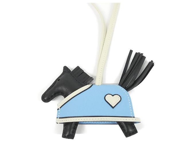 Hermès Pingente para bolsa Hermes Rodeo Robeo Coeur PM Preto Azul claro - vista 2