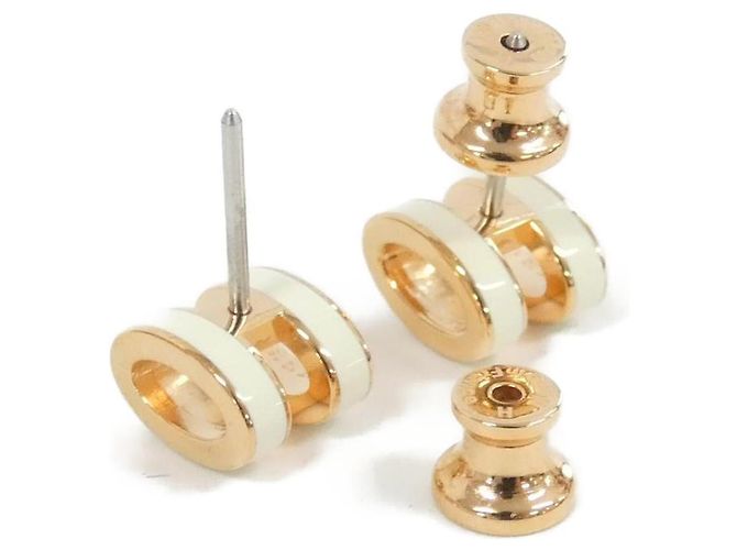Hermès Ohrstecker Pop H MINI 608002FO Weiß Golden - Ansicht 3